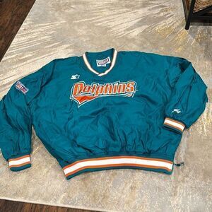vtg STARTER Pro Line Miami Dolphins windshirt XLARGE windbreaker 90s 00s y2k GUC